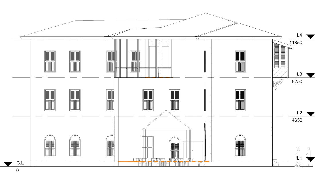 West Elevation — Mombasa Old Town Swahili Conservation, Old Town Mombasa