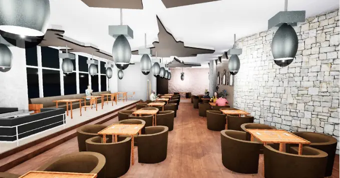 Restaurant View 2 — Interior Remodeling - JKUAT Tower, Nairobi