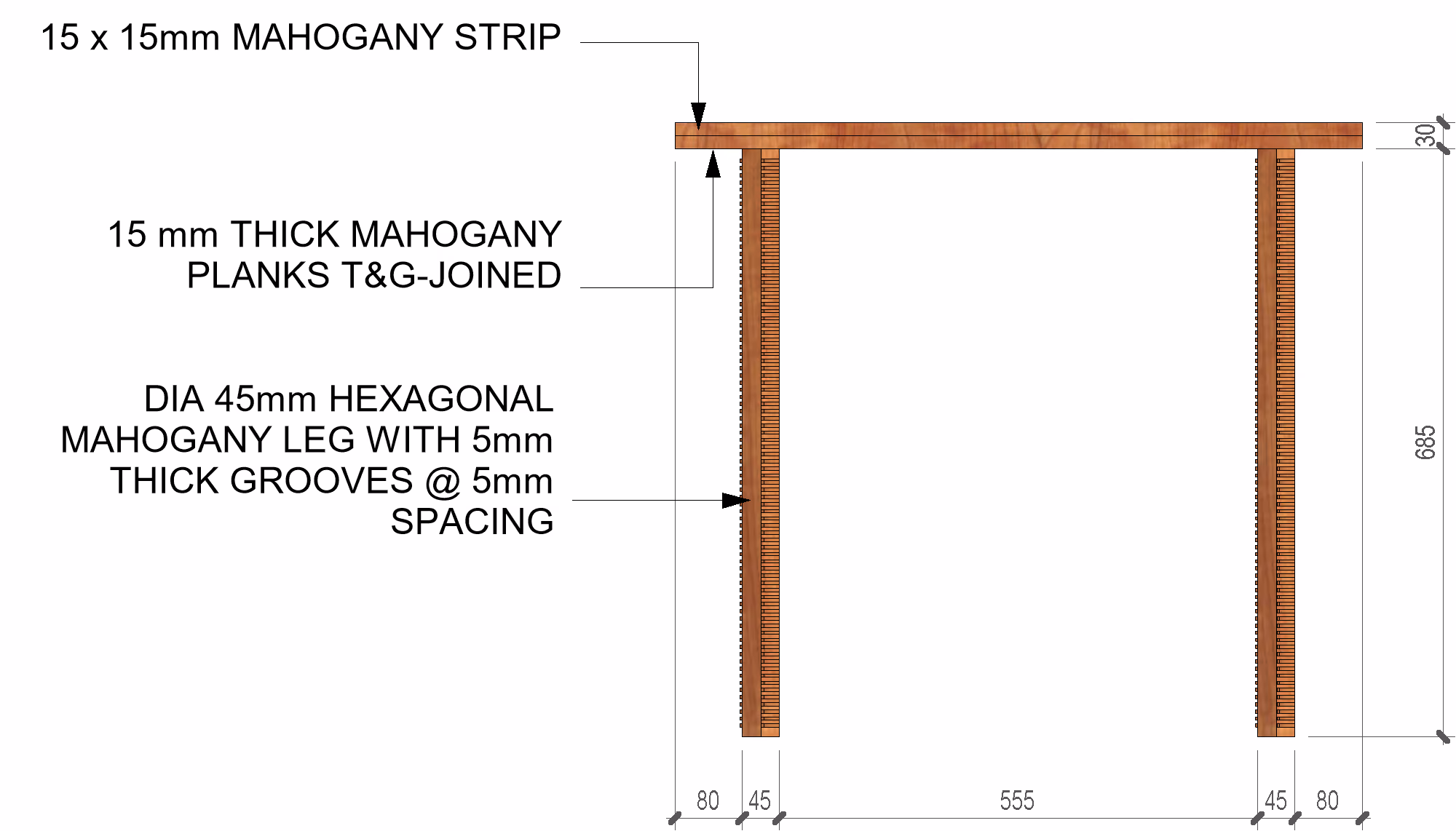 Table side view — Interior Remodeling - JKUAT Tower, Nairobi
