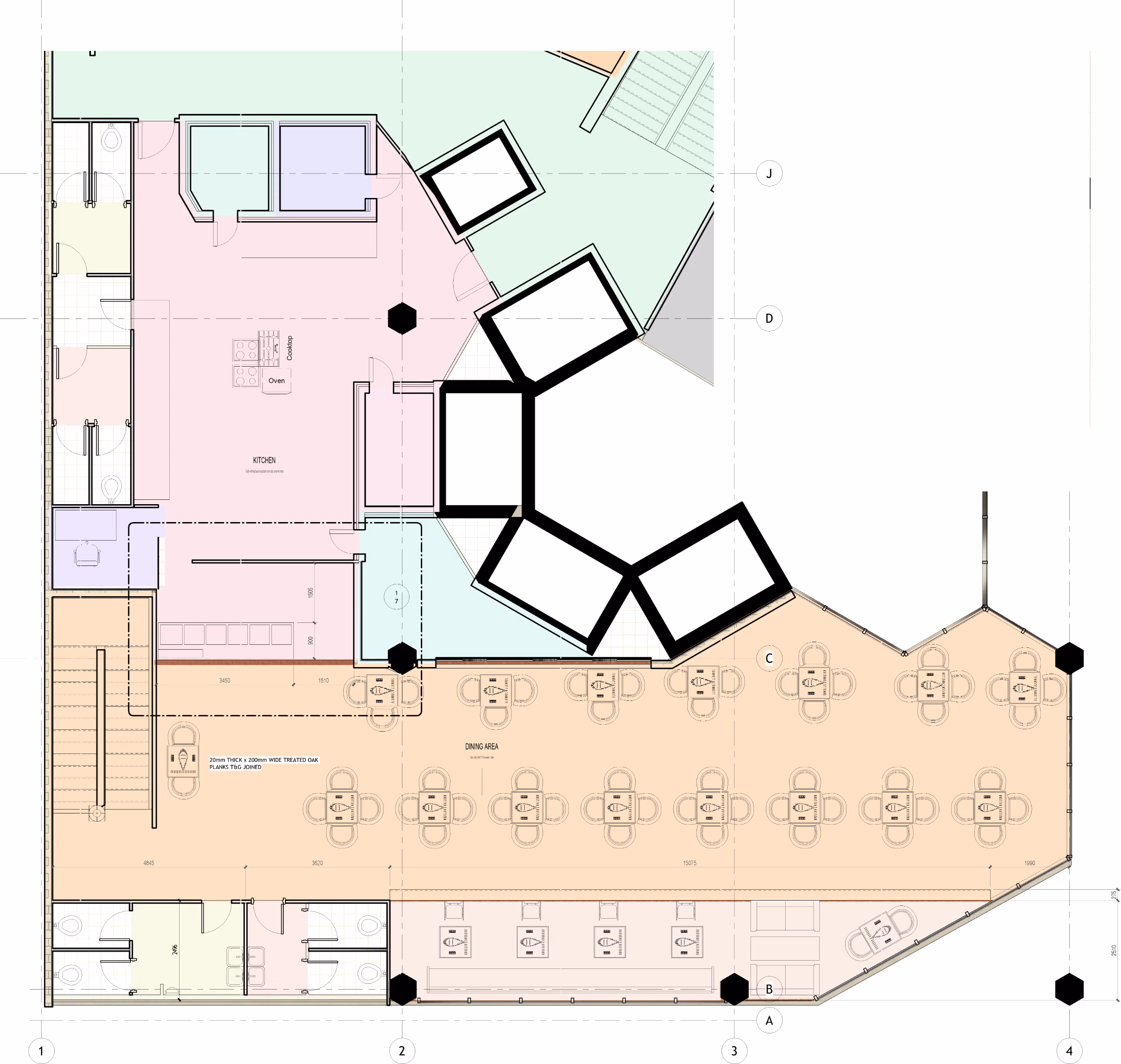 Restaurant part plan — Interior Remodeling - JKUAT Tower, Nairobi