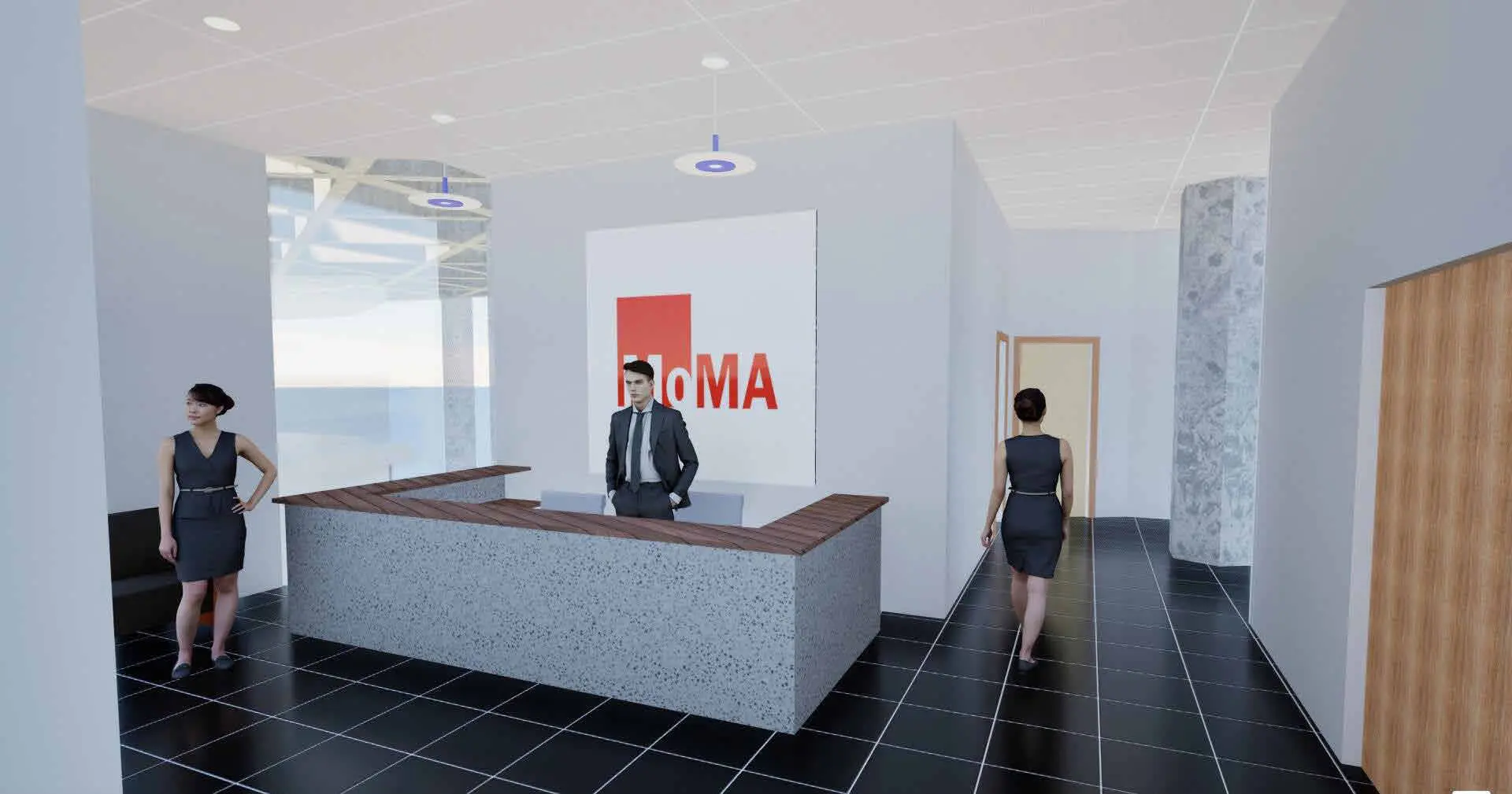MoMA art gallery reception — Interior Remodeling - JKUAT Tower, Nairobi